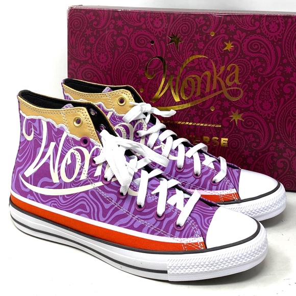 Converse Wonka Ctas High Top Shoes Men's Size Skate Pixel Purple Canvas A08154C - Picture 2 of 10